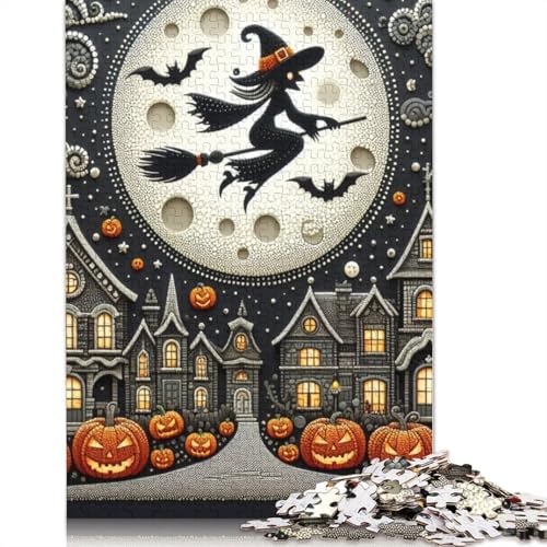 Halloween-Hexenpuzzle, 1000 Teile, für Erwachsene, Papierpuzzle für Teenager, Männer und Frauen, Geschenk, 1000 Teile (38 x 26 cm) von QASEYIPV