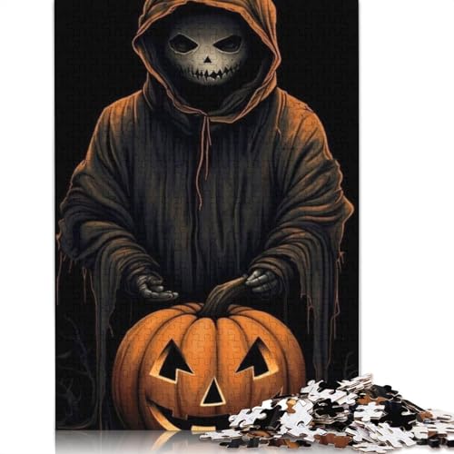 Halloween Katze Puzzle für Erwachsene und Teenager, 1000 Teile, Papierpuzzle für Teenager, Geschenke, Puzzlespiel, 1000 Teile (38x26cm) von QASEYIPV