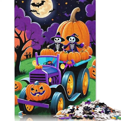 Halloween Kürbis Erwachsene Puzzle 1000 Teile Holzpuzzle für Erwachsene Lernspiel Herausforderung Spielzeug 1000 Teile (75x50cm) von QASEYIPV