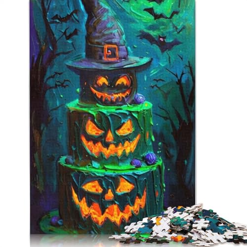 Halloween-Kürbis-Holzpuzzle, 1000 Teile für Erwachsene, Lernspiel, Herausforderung, Spielzeug, Geschenke für Heiligabend, 1000 Teile (75 x 50 cm) von QASEYIPV