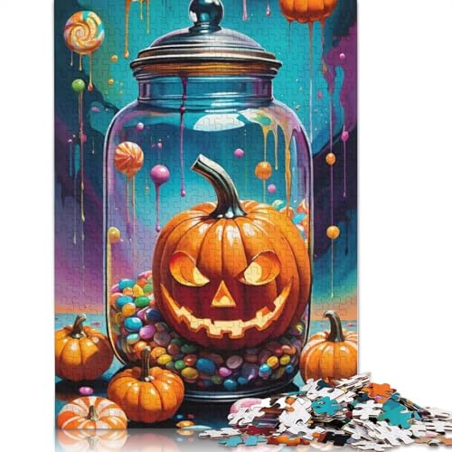 Halloween-Kürbis-Holzpuzzle, 1000 Teile für Erwachsene, Lernspiel, Herausforderung, Spielzeug, Geschenke für Heiligabend, 1000 Teile (75 x 50 cm) von QASEYIPV