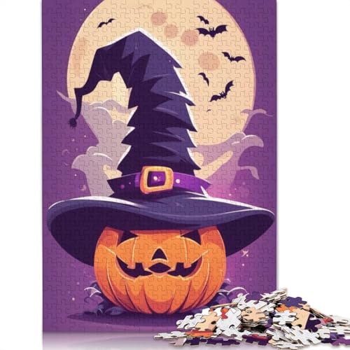 Halloween-Kürbis-Holzpuzzle für Erwachsene und Jugendliche, 1000 Teile (75 x 50 cm), ideal für die Heimdekoration. von QASEYIPV