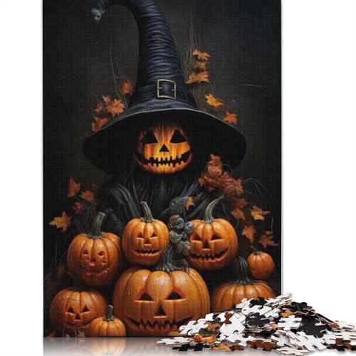 Halloween Kürbis Puzzle 1000 Teile, Holzpuzzle für Erwachsene und Jugendliche, Familienspiel, Geschenke für Heiligabend, 1000 Teile (75x50cm) von QASEYIPV