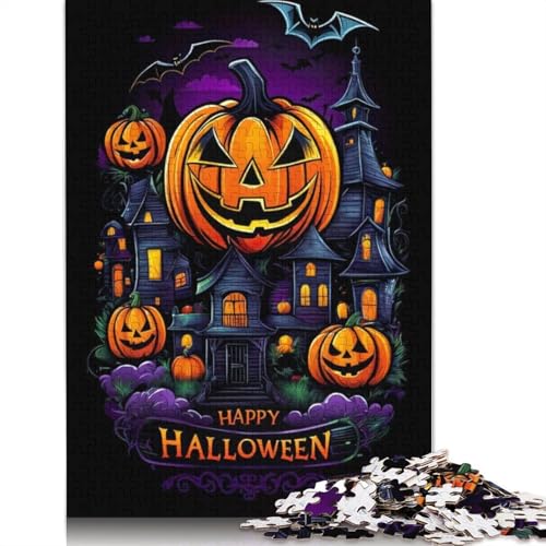 Halloween Kürbis Puzzle 1000 Teile Erwachsene Halloween Kürbis Puzzle Papier Geschenk für Erwachsene und Jugendliche, 1000 Teile Lernpuzzle (38x26cm) von QASEYIPV
