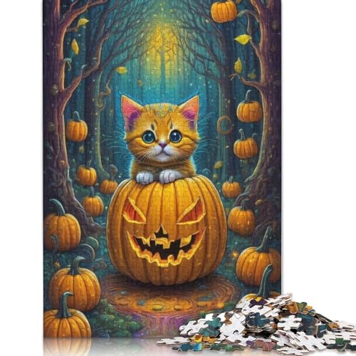 Halloween Kürbis Puzzle 1000 Teile Halloween Kürbis Erwachsene Puzzle für Erwachsene Halloween Geschenk ab 14 Jahren, 1000 Teile (75x50cm) von QASEYIPV