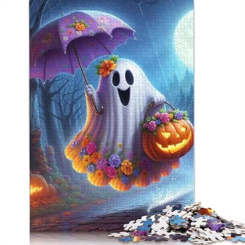 Halloween Puzzle 1000 Teile für Erwachsene, Holzpuzzle, Lernspiel für Erwachsene Teenager, 1000 Teile (75x50cm) von QASEYIPV