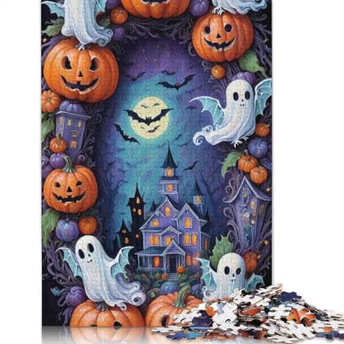 Halloween Puzzle 1000 Teile für Erwachsene und Jugendliche, Holzpuzzle für Familienspaß und Spielabende, 1000 Teile (75x50cm) von QASEYIPV