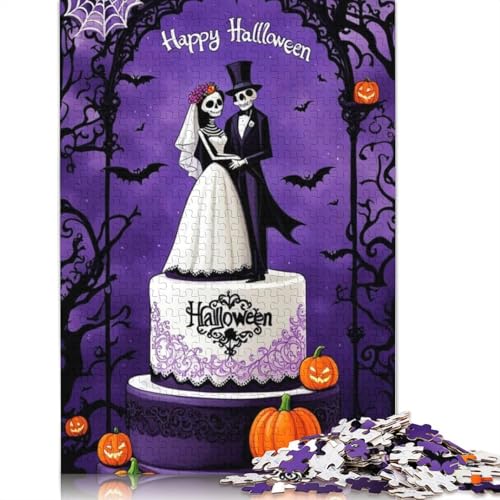 Halloween Puzzle Skelett 1000 Teile für Erwachsene, Halloween-Geschenk, Holzpuzzle für Erwachsene, 1000 Teile (75x50cm) von QASEYIPV