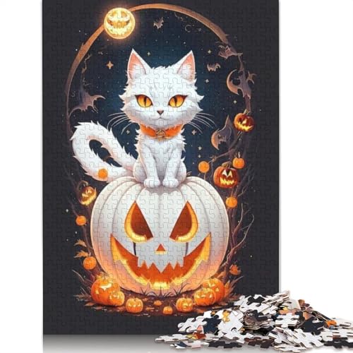 Halloween Puzzle für Erwachsene mit Katzen, 1000 Teile Puzzle für Teenager ab 12 Jahren, Geschenke für Heiligabend, 1000 Teile (38x26cm) von QASEYIPV