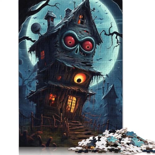 Halloween Schloss 1000 Teile Puzzle Erwachsene Puzzle Halloween Geschenk Alter 14+ 1000 Teile (75x50cm) von QASEYIPV