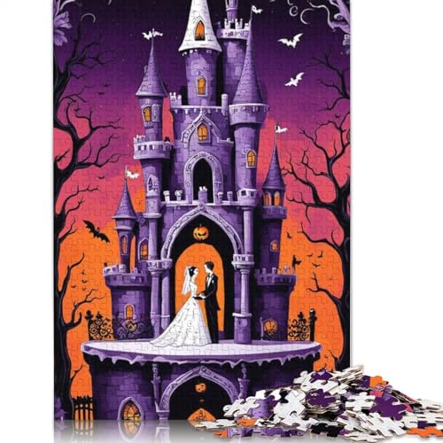 Halloween Schloss 1000 Teile Puzzle für Erwachsene, Halloween-Geschenk für Erwachsene und Jugendliche ab 12 Jahren, 1000 Teile (75x50cm) von QASEYIPV