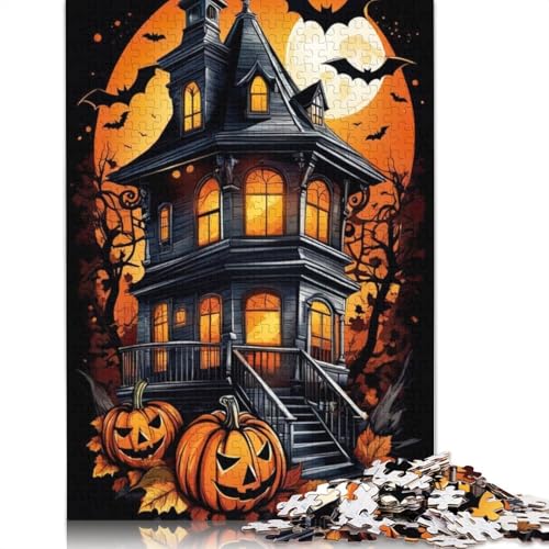 Halloween Schloss 1000 Teile Puzzle für Erwachsene Halloween Geschenk Erwachsene Puzzle Home Decor Puzzle 1000 Teile (38x26cm) von QASEYIPV