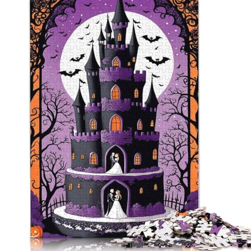 Halloween-Schloss-Puzzle, 1000 Teile, für Erwachsene und Jugendliche ab 12 Jahren, Weihnachtsgeschenke (1000 Teile, 75 x 50 cm) von QASEYIPV
