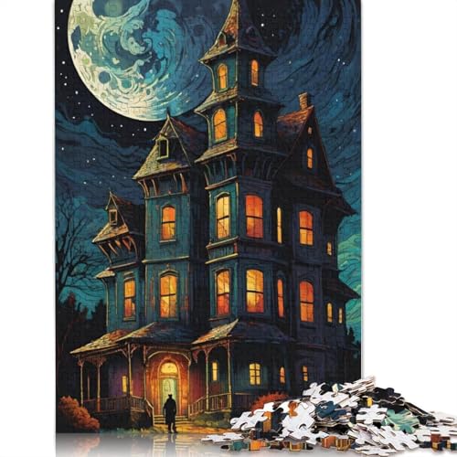 Halloween Schloss Puzzle für Erwachsene, 1000 Teile Puzzle für Jugendliche ab 12 Jahren, Weihnachtsgeschenke, 1000 Teile (75x50cm) von QASEYIPV
