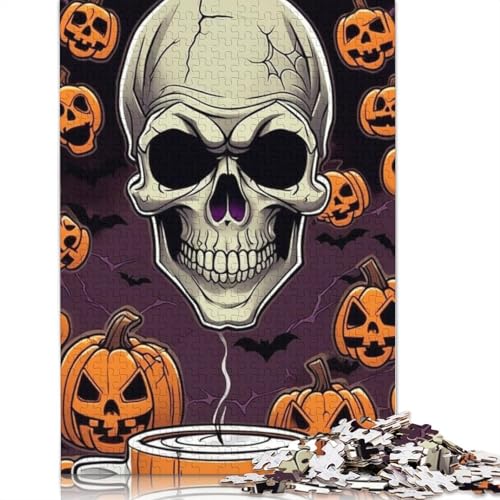 Halloween Skelett Puzzle 1000 Teile für Erwachsene, Pädagogisches Papier-Puzzlespiel für Erwachsene Teenager, 1000 Teile (38x26cm) von QASEYIPV