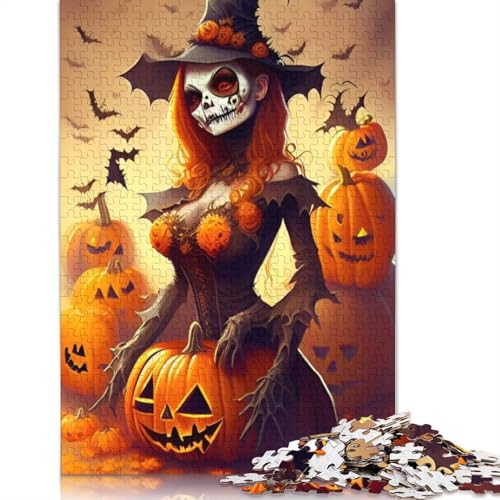 Halloween Witch 1000 Teile Puzzle für Erwachsene, Halloween-Geschenk Papier Puzzle für Erwachsene und Jugendliche, 1000 Teile Lernpuzzle (38 x 26 cm) von QASEYIPV