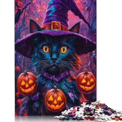 Hexen-Katzen-Puzzle, kreative Spiele, 100% recycelter Karton, Puzzle für Erwachsene, 1000 Teile (75 x 50 cm) von QASEYIPV