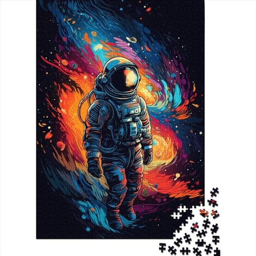 Holzpuzzle, 1000 Teile, Astronaut auf Weltraumwanderung für Erwachsene, pädagogisches Spiel, Herausforderungsspielzeug, 1000 Teile (75 x 50 cm) von QASEYIPV