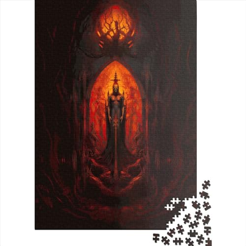 Holzpuzzle, 1000 Teile, Dämonenschrein in der Hölle, pädagogisches Spielzeug (38 x 26 cm) von QASEYIPV