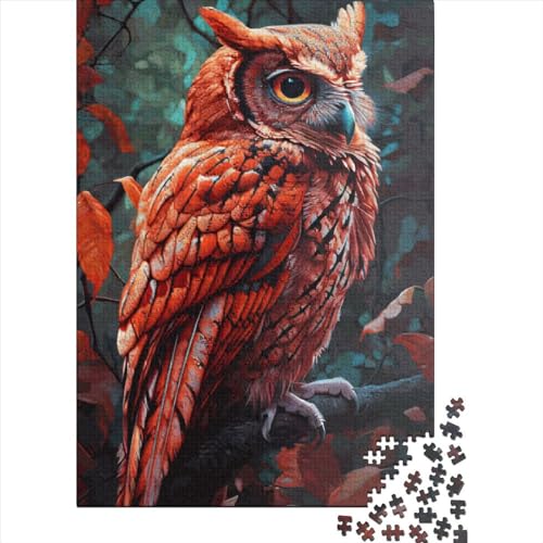 Holzpuzzle, 1000 Teile, Eulenmotiv, Familien-Puzzle, 1000 Teile (75 x 50 cm) von QASEYIPV