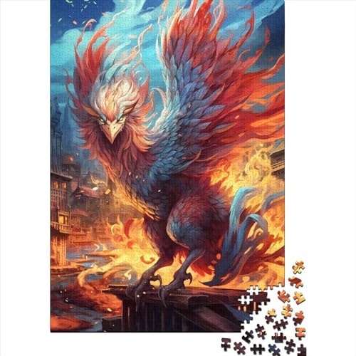 Holzpuzzle, 1000 Teile, Flame Phoenix, für Erwachsene, pädagogisches Spiel, Herausforderungsspielzeug, 1000 Teile (75 x 50 cm) von QASEYIPV