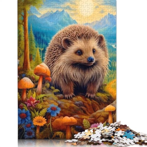 Holzpuzzle, 1000 Teile, Igel, für Erwachsene, Lernspiel, 1000 Teile (75 x 50 cm) von QASEYIPV