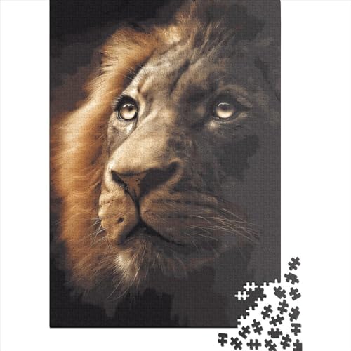 Puzzle 1000 Teile für Erwachsene Der König der Löwen Holzpuzzle Lernpuzzle Stressabbau Spielzeug Puzzle Weihnachtsgeschenke 1000 Teile (75x50cm) von QASEYIPV