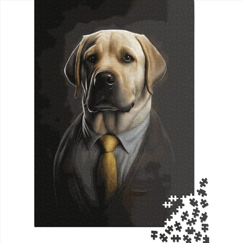 Holzpuzzle, 1000 Teile, Labrador-Hund, Lernspielzeug, Weihnachtsgeschenk, 1000 Teile (75 x 50 cm) von QASEYIPV