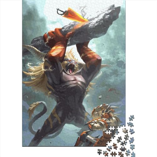 Holzpuzzle, 1000 Teile, Monsterkampf, Familienaktivität, 1000 Teile (38 x 26 cm) von QASEYIPV