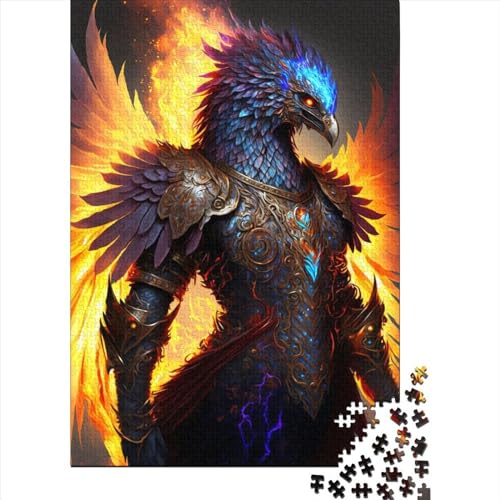 Holzpuzzle, 1000 Teile, geschirmter Phönix, für Erwachsene und Jugendliche (75 x 50 cm) von QASEYIPV