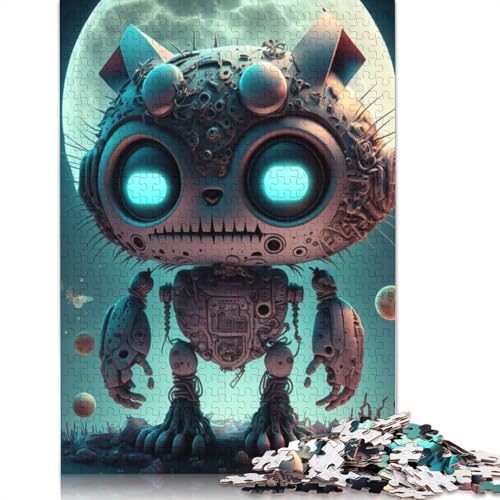 Holzpuzzle, 1000 Teile, mechanische Katze, für Erwachsene, Heiligabend, 1000 Teile (75 x 50 cm) von QASEYIPV