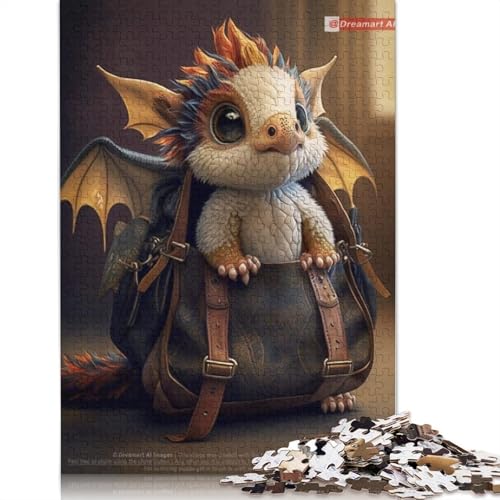 Holzpuzzle, 1000 Teile, niedliche Drachen für Erwachsene, Weihnachtsgeschenke, Lernspiel, Herausforderung, Spielzeug, 1000 Teile (75 x 50 cm) von QASEYIPV