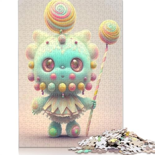Holzpuzzle, 1000 Teile, niedliche Monster für Erwachsene, Weihnachtsgeschenke, Lernspiel, Herausforderung, Spielzeug, 1000 Teile (75 x 50 cm) von QASEYIPV