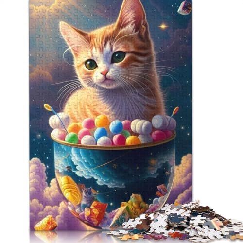 Holzpuzzle 1000 Teile Katze, Holzpuzzle für Erwachsene und Jugendliche ab 12 Jahren, Weihnachtsgeschenke, 1000 Teile (75x50cm) von QASEYIPV