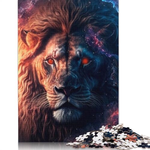 Holzpuzzle 1000 Teile Löwe für Erwachsene, Weihnachtsgeschenke, Lernspiel, Herausforderung, Spielzeug, 1000 Teile (75x50cm) von QASEYIPV