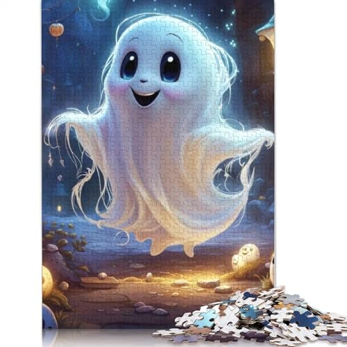 Holzpuzzle 1000 Teile für Erwachsene, Halloween-Geist, Weihnachtsgeschenke, 1000 Teile (75 x 50 cm) von QASEYIPV