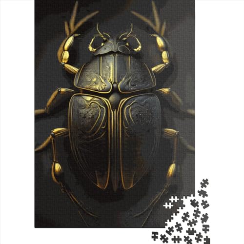 Holzpuzzle 1000 Teile für Erwachsene, Quadratisches Goldener Käfer, Kinderspielzeug, Weihnachtsgeschenke, 1000 Teile (38 x 26 cm) von QASEYIPV