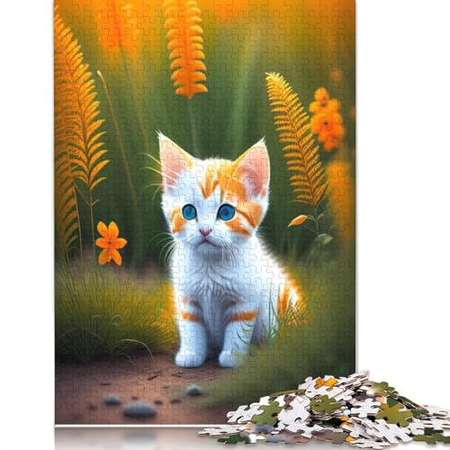 Holzpuzzle Art Cat 1000 Teile für Erwachsene und Jugendliche, Familienspiel, Weihnachtsgeschenke, 1000 Teile (75 x 50 cm) von QASEYIPV