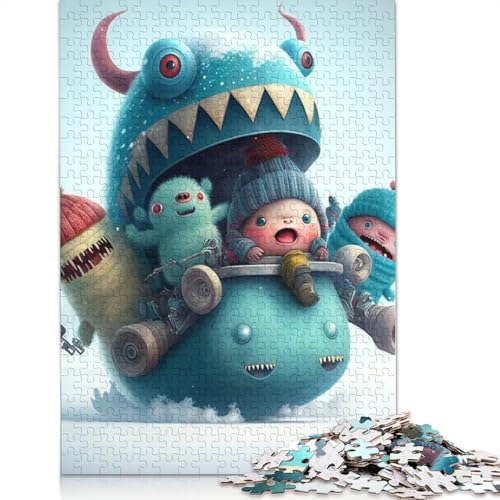 Holzpuzzle für Erwachsene, 1000 Teile, Monster, Halloween-Puzzle, 1000 Teile (75 x 50 cm) von QASEYIPV