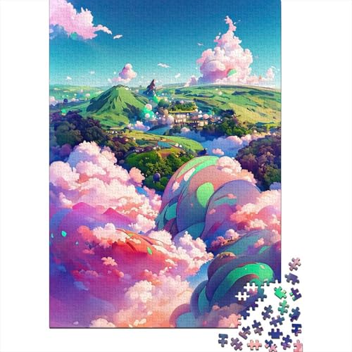 Holzpuzzle für Erwachsene, 1000 Teile, Morgenspaziergang, Heimdekoration, 1000 Teile (75 x 50 cm) von QASEYIPV