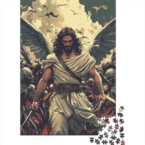 Holzpuzzle für Erwachsene, Christlicher Jesus, 1000 Teile, rechteckiges Puzzle, Weihnachtsspiel für Erwachsene, 1000 Teile (75 x 50 cm) von QASEYIPV