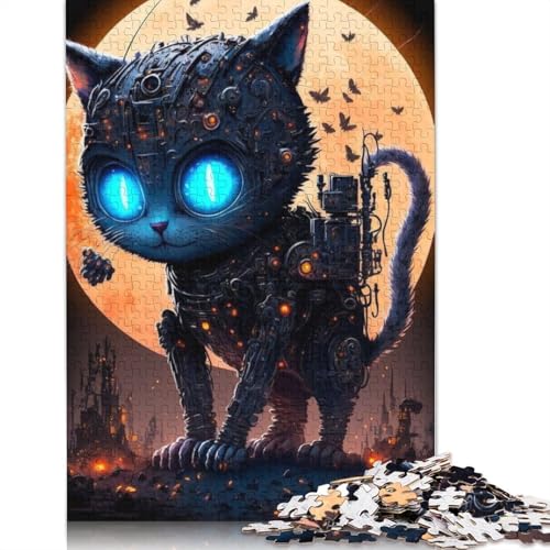 Holzpuzzle für Erwachsene, Mechanische Katze, Holzpuzzle für Teenager, Geschenke, Heimdekoration, Spielzeug, 1000 Teile (75 x 50 cm) von QASEYIPV