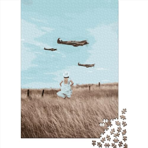 Holzpuzzle mit 1000 Teilen für Erwachsene, Flugzeuge, Kinderpuzzle, Familienspiele, 1000 Teile (38 x 26 cm) von QASEYIPV