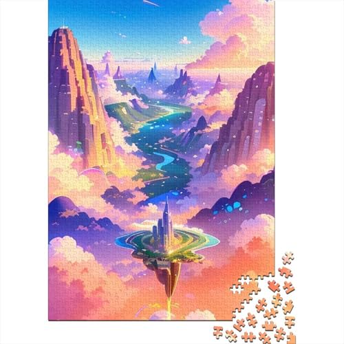 Holzpuzzle mit 1000 Teilen für Erwachsene, Lernspiel, Herausforderungsspielzeug, 1000 Teile (75 x 50 cm) von QASEYIPV
