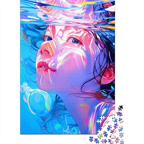 Holzpuzzle mit 1000 Teilen für Mädchen, bunt, für Erwachsene und Jugendliche ab 12 Jahren, 1000 Teile (75 x 50 cm) von QASEYIPV