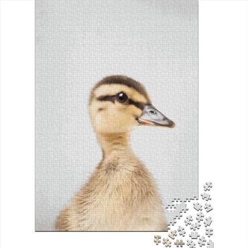 Holzpuzzle mit Entchenmotiv, 1000 Teile, für Erwachsene, Lernspiele für Kinder, 75 x 50 cm von QASEYIPV