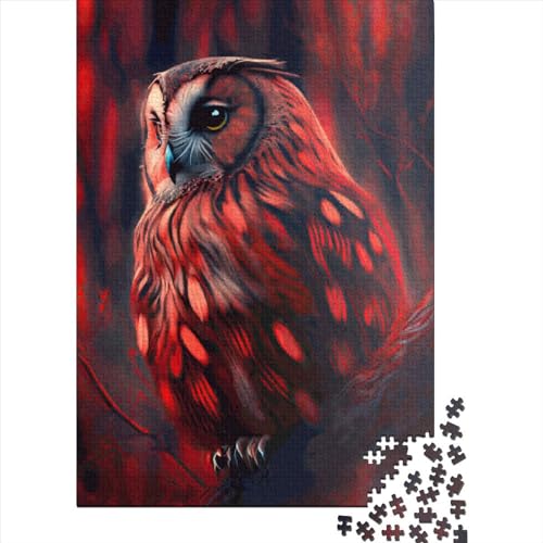 Holzpuzzle mit Eulenmotiv, 1000 Teile, für Erwachsene, pädagogisches Anti-Stress-Spielzeug, 1000 Teile (75 x 50 cm) von QASEYIPV