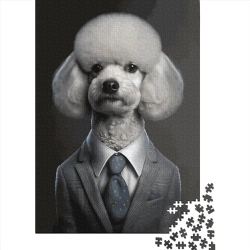 Holzpuzzle mit Pudel-Motiv für Erwachsene, 75 x 50 cm, 1000 Teile Holzpuzzle mit Pudel-Motiv für Erwachsene, 75 x 50 cm, 1000 Teile von QASEYIPV