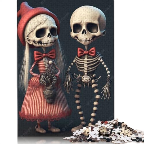 Holzpuzzle mit Totenköpfen für Erwachsene, Jugendliche, Heimdekoration, 1000 Teile (75 x 50 cm) von QASEYIPV