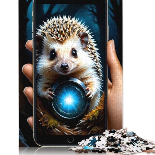 Holzpuzzle mit einem Igel für Erwachsene, Heiligabend, 75 x 50 cm, 1000 Teile Holzpuzzle mit einem Igel für Erwachsene, Heiligabend, 75 x 50 cm, 1000 Teile von QASEYIPV